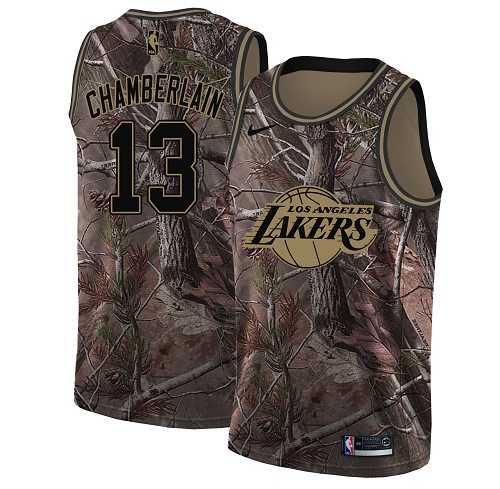 Men's Nike Los Angeles Lakers #13 Wilt Chamberlain Camo NBA Swingman Realtree Collection Jersey