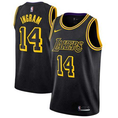Men's Nike Los Angeles Lakers #14 Brandon Ingram Black NBA Swingman City Edition Jersey