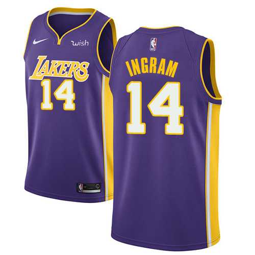 Men's Nike Los Angeles Lakers #14 Brandon Ingram Purple NBA Swingman Statement Edition Jersey