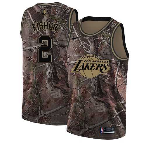 Men's Nike Los Angeles Lakers #2 Derek Fisher Camo NBA Swingman Realtree Collection Jersey