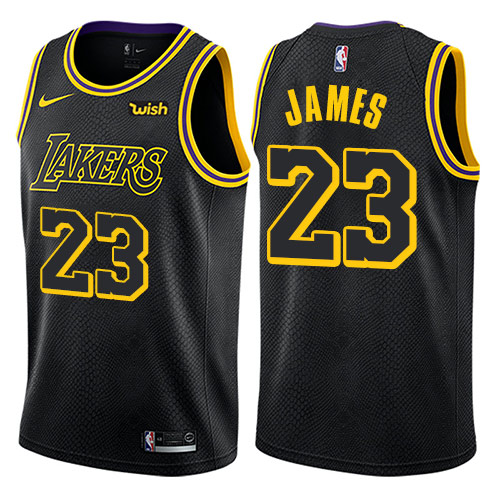 Men's Nike Los Angeles Lakers #23 LeBron James Black NBA Swingman City Edition Jersey