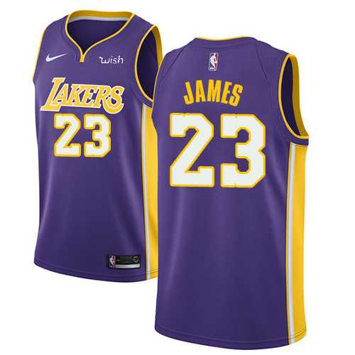 Men's Nike Los Angeles Lakers #23 LeBron James Purple NBA Swingman Statement Edition Jersey
