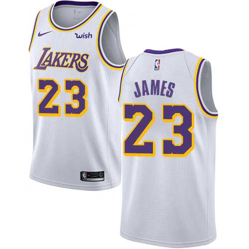 Men's Nike Los Angeles Lakers #23 LeBron James White NBA Swingman Association Edition Jersey