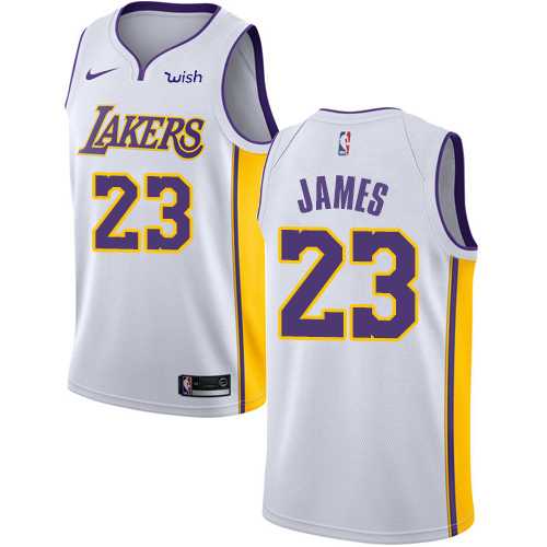 Men's Nike Los Angeles Lakers #23 LeBron James White NBA Swingman Association Edition Jersey Men's Nike Los Angeles Lakers #23 LeBron James White NBA Swingman Association Edition Jersey