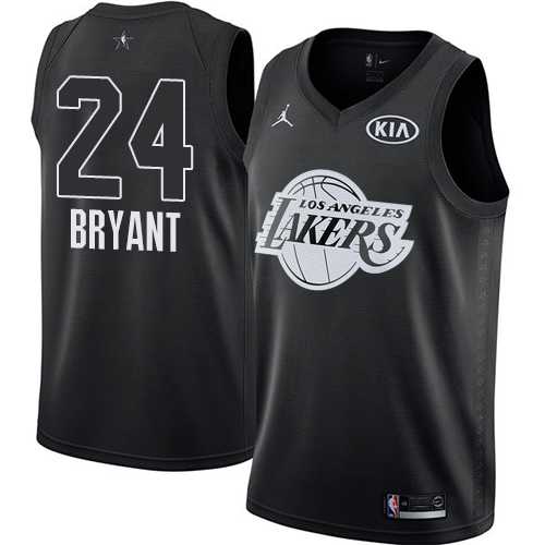 Men's Nike Los Angeles Lakers #24 Kobe Bryant Black NBA Jordan Swingman 2018 All-Star Game Jersey
