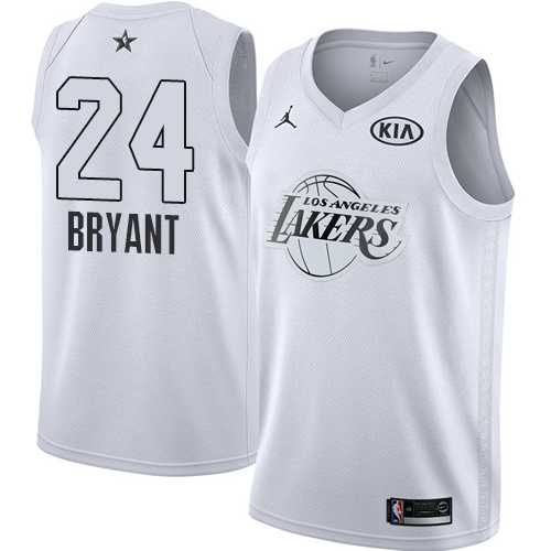 Men's Nike Los Angeles Lakers #24 Kobe Bryant White NBA Jordan Swingman 2018 All-Star Game Jersey
