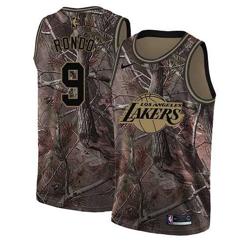 Men's Nike Los Angeles Lakers #9 Rajon Rondo Camo NBA Swingman Realtree Collection Jersey