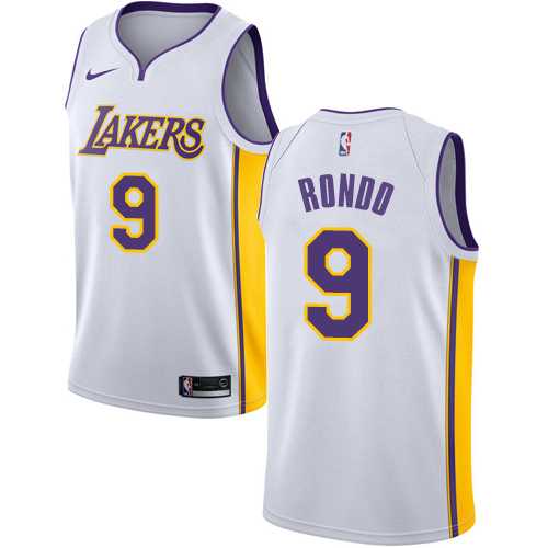 Men's Nike Los Angeles Lakers #9 Rajon Rondo White NBA Swingman Association Edition Jersey