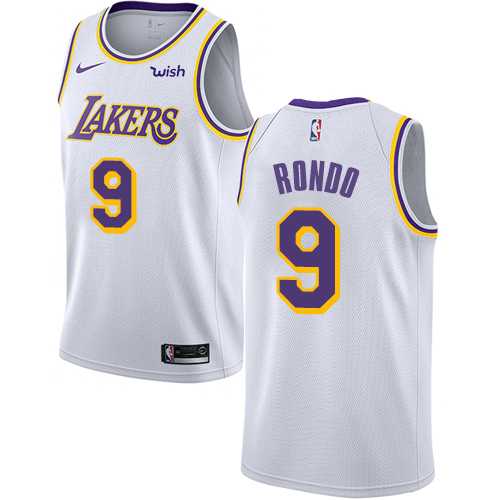 Men's Nike Los Angeles Lakers #9 Rajon Rondo White NBA Swingman Association Edition Jersey