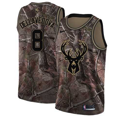 Men's Nike Milwaukee Bucks #8 Matthew Dellavedova Camo NBA Swingman Realtree Collection Jersey