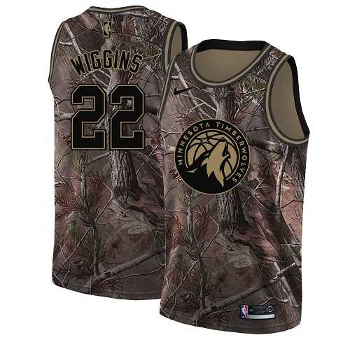 Men's Nike Minnesota Timberwolves #22 Andrew Wiggins Camo NBA Swingman Realtree Collection Jersey