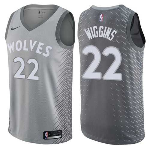 Men's Nike Minnesota Timberwolves #22 Andrew Wiggins Gray NBA Swingman City Edition Jersey