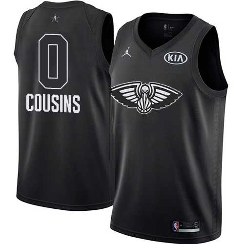 Men's Nike New Orleans Pelicans #0 DeMarcus Cousins Black NBA Jordan Swingman 2018 All-Star Game Jersey
