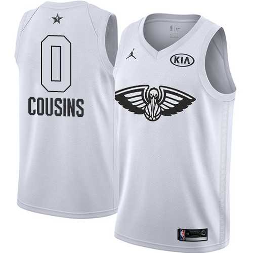 Men's Nike New Orleans Pelicans #0 DeMarcus Cousins White NBA Jordan Swingman 2018 All-Star Game Jersey
