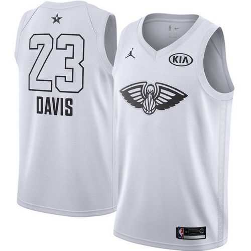 Men's Nike New Orleans Pelicans #23 Anthony Davis White NBA Jordan Swingman 2018 All-Star Game Jersey
