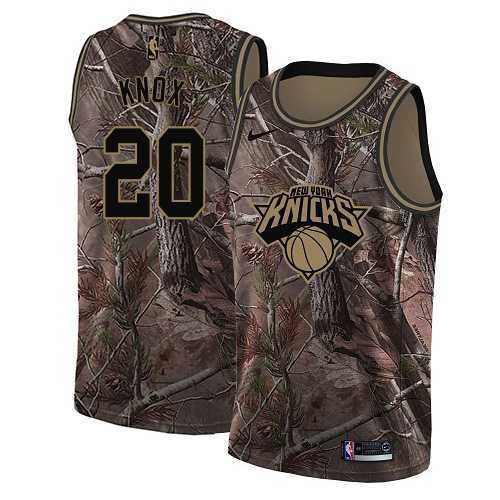 Men's Nike New York Knicks #20 Kevin Knox Camo NBA Swingman Realtree Collection Jersey