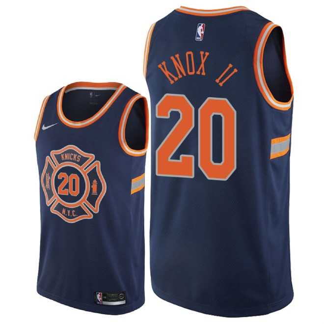 Men's Nike New York Knicks #20 Kevin Knox II Blue NBA City Edition Jersey