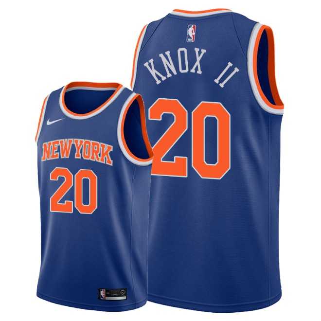 Men's Nike New York Knicks #20 Kevin Knox II Blue NBA Icon Edition Jersey