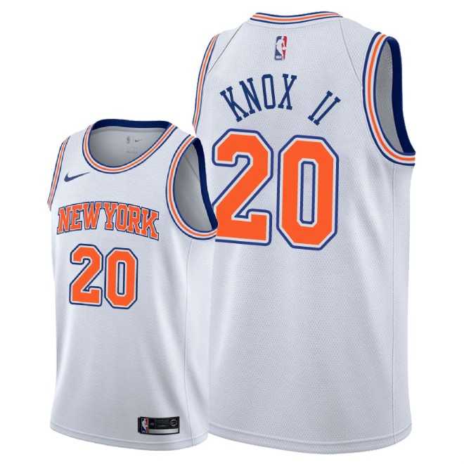 Men's Nike New York Knicks #20 Kevin Knox II White Statement Jersey