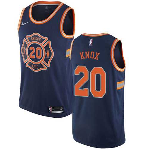 Men's Nike New York Knicks #20 Kevin Knox Navy NBA Swingman City Edition Jersey
