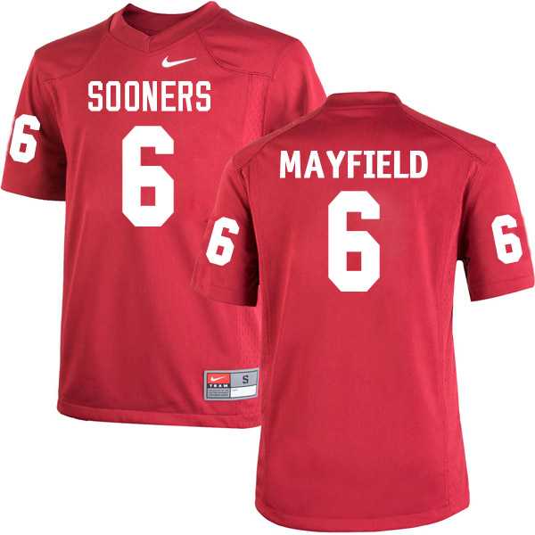 Men's Nike Oklahoma Sooners #6 Baker Mayfield College Football Jerseys Limited NCAA Red