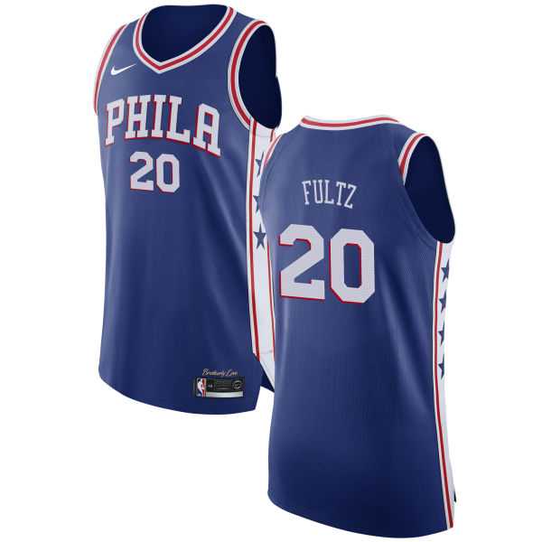 Men's Nike Philadelphia 76ers #20 Markelle Fultz Blue NBA Authentic Icon Edition Jersey