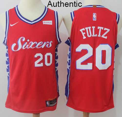 Men's Nike Philadelphia 76ers #20 Markelle Fultz Red NBA Authentic Statement Edition Jersey