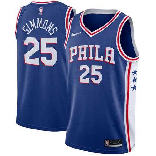 Men's Nike Philadelphia 76ers #25 Ben Simmons Blue NBA Swingman Icon Edition Jersey