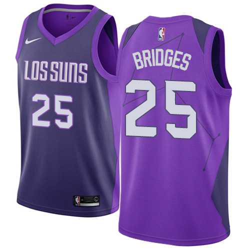 Men's Nike Phoenix Suns #25 Mikal Bridges Purple NBA Swingman City Edition Jersey