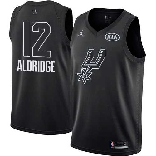 Men's Nike San Antonio Spurs #12 LaMarcus Aldridge Black NBA Jordan Swingman 2018 All-Star Game Jersey