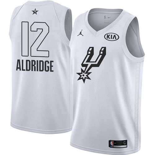 Men's Nike San Antonio Spurs #12 LaMarcus Aldridge White NBA Jordan Swingman 2018 All-Star Game Jersey