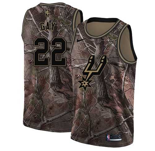 Men's Nike San Antonio Spurs #22 Rudy Gay Camo NBA Swingman Realtree Collection Jersey