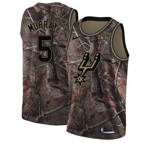 Men's Nike San Antonio Spurs #5 Dejounte Murray Camo NBA Swingman Realtree Collection Jersey