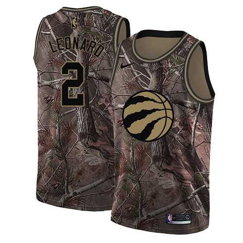 Men's Nike Toronto Raptors #2 Kawhi Leonard Camo NBA Swingman Realtree Collection Jersey