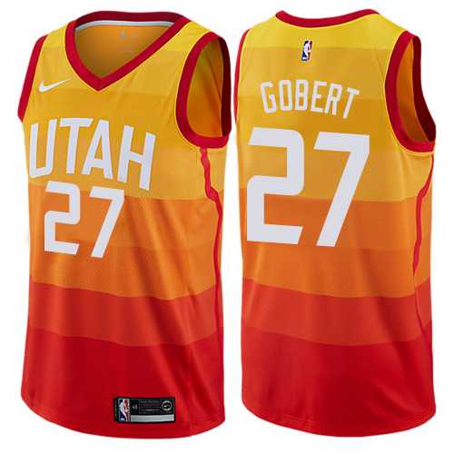 Men's Nike Utah Jazz #27 Rudy Gobert Orange NBA Swingman City Edition Jersey