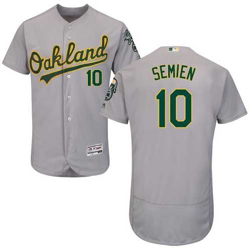 Men's Oakland Athletics #10 Marcus Semien Grey Flexbase Authentic Collection Stitched MLB