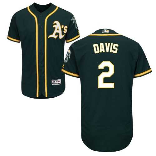 Men's Oakland Athletics #2 Khris Davis Green Flexbase Authentic Collection Stitched MLB
