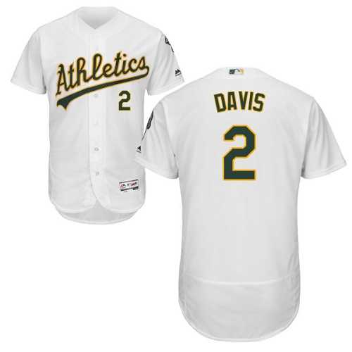 Men's Oakland Athletics #2 Khris Davis White Flexbase Authentic Collection Stitched MLB