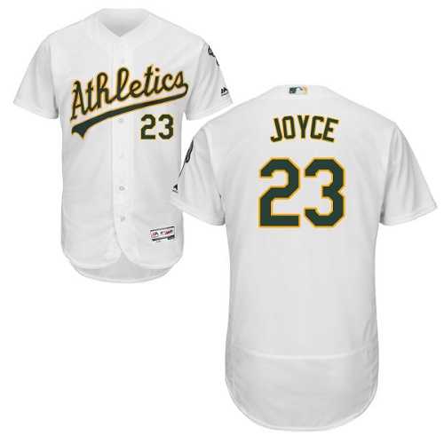 Men's Oakland Athletics #23 Matt Joyce White Flexbase Authentic Collection Stitched MLB