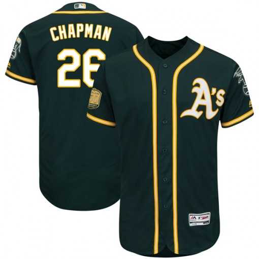 Men's Oakland Athletics #26 Matt Chapman Green Flexbase Authentic Collection Stitched MLB