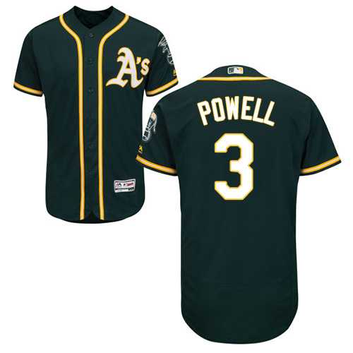 Men's Oakland Athletics #3 Boog Powell Green Flexbase Authentic Collection Stitched MLB Jersey