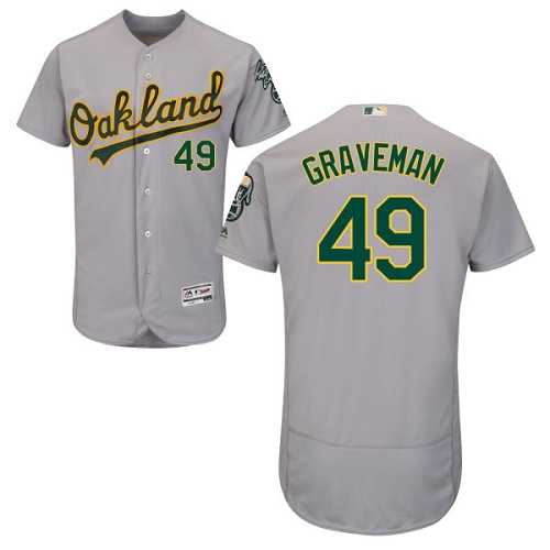 Men's Oakland Athletics #49 Kendall Graveman Grey Flexbase Authentic Collection Stitched MLB Men's Oakland Athletics #49 Kendall Graveman Grey Flexbase Authentic Collection Stitched MLB