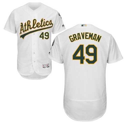 Men's Oakland Athletics #49 Kendall Graveman White Flexbase Authentic Collection Stitched MLB