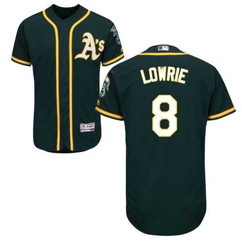 Men's Oakland Athletics #8 Jed Lowrie Green Flexbase Authentic Collection Stitched MLB
