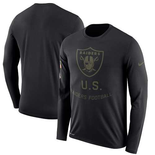 Men's Oakland Raiders Nike Black Salute to Service Sideline Legend Performance Long Sleeve T-Shirt