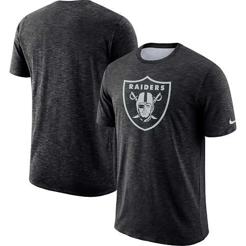 Men's Oakland Raiders Nike Black Sideline Cotton Slub Performance T-Shirt