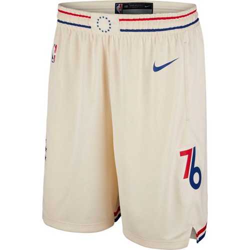 Men's Philadelphia 76ers Nike Cream City Edition Swingman Shorts