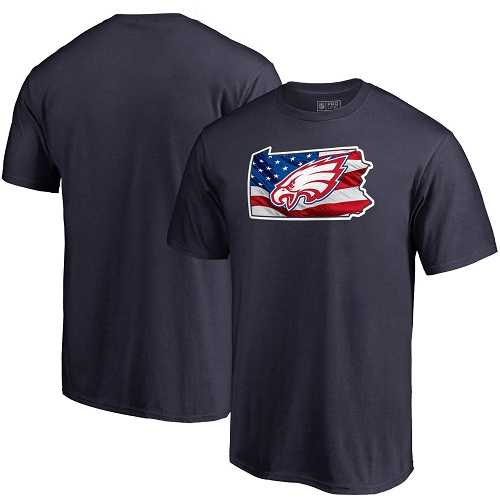 Men's Philadelphia Eagles NFL Pro Line by Fanatics Branded Navy Banner State T-Shirt