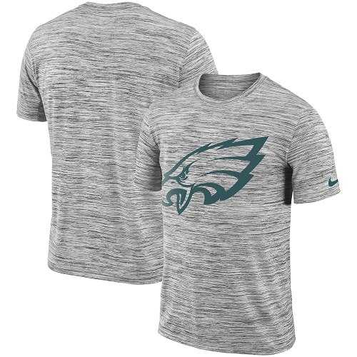Men's Philadelphia Eagles Nike Heathered Black Sideline Legend Velocity Travel Performance T-Shirt