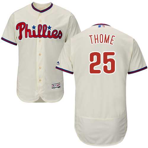 Men's Philadelphia Phillies #25 Jim Thome Cream Flexbase Authentic Collection Stitched MLB Jersey